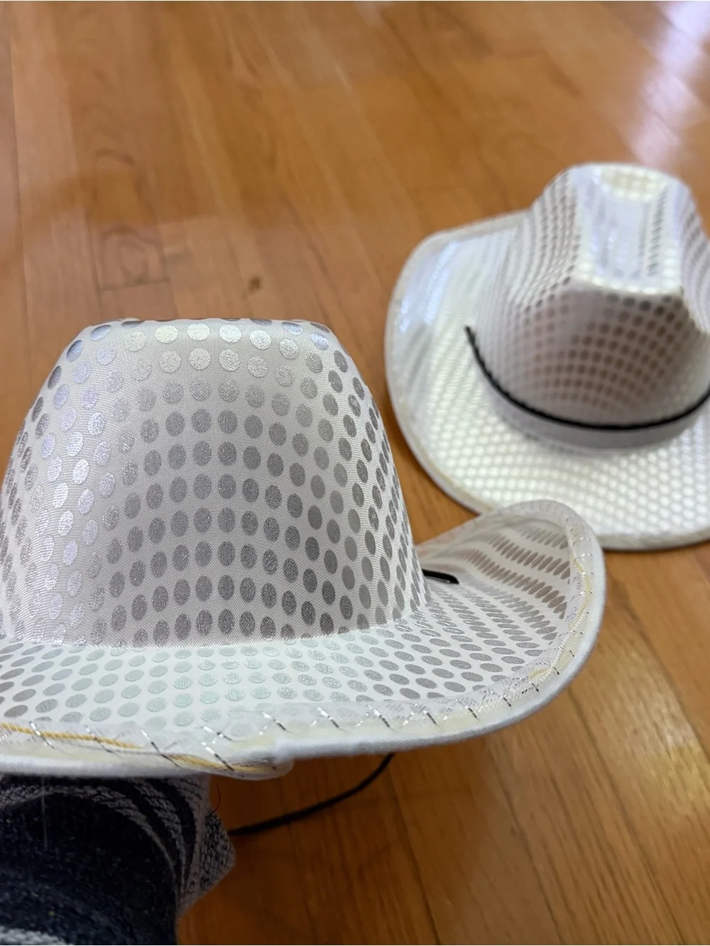 White/silver light up Cowboy Hats - Wedding/Bachelorette/bachelor